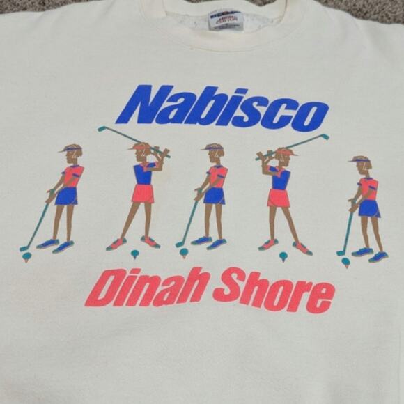 Vintage Nabisco Dinah Shore Golf Tournament Sweatshirt Golfing Sportswear Neon - Picture 4 of 5